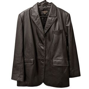 Golden Bear Sportswear Women's XL Genuine Leather Jacket in Black